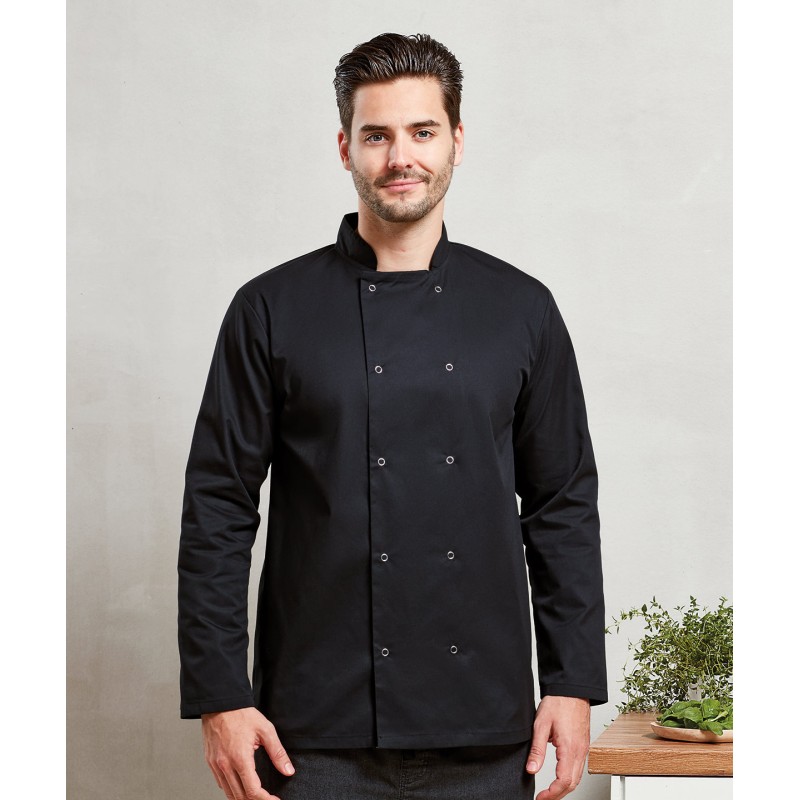Veste de cuisinier à Manches Longues à boutons - pression-PREMIER