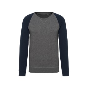 Sweat-shirt BIO bicolore col rond manches raglan homme Kariban K491