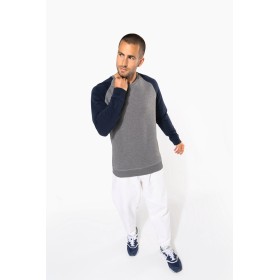 Sweat-shirt BIO bicolore col rond manches raglan homme Kariban K491