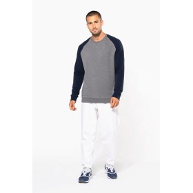 Sweat-shirt BIO bicolore col rond manches raglan homme Kariban K491