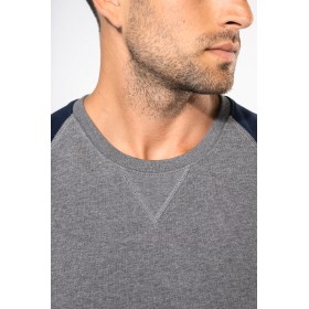 Sweat-shirt BIO bicolore col rond manches raglan homme Kariban K491