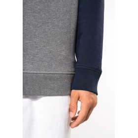 Sweat-shirt BIO bicolore col rond manches raglan homme Kariban K491