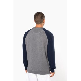 Sweat-shirt BIO bicolore col rond manches raglan homme Kariban K491