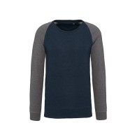 Sweat-shirt BIO bicolore col rond manches raglan homme Kariban K491