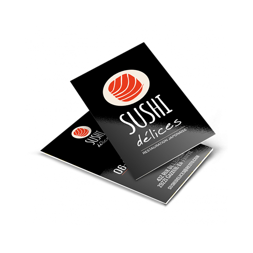 Cartes de Visite Standard Support 350g/m² 85x54mm à personnaliser