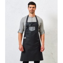 Tablier bavette denim effet ciré et simili cuir Division-PREMIER