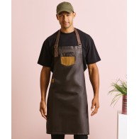 Tablier bavette denim effet ciré et simili cuir Division-PREMIER