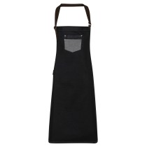 Tablier bavette denim effet ciré et simili cuir Division-PREMIER