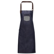 Tablier bavette denim effet ciré et simili cuir Division-PREMIER